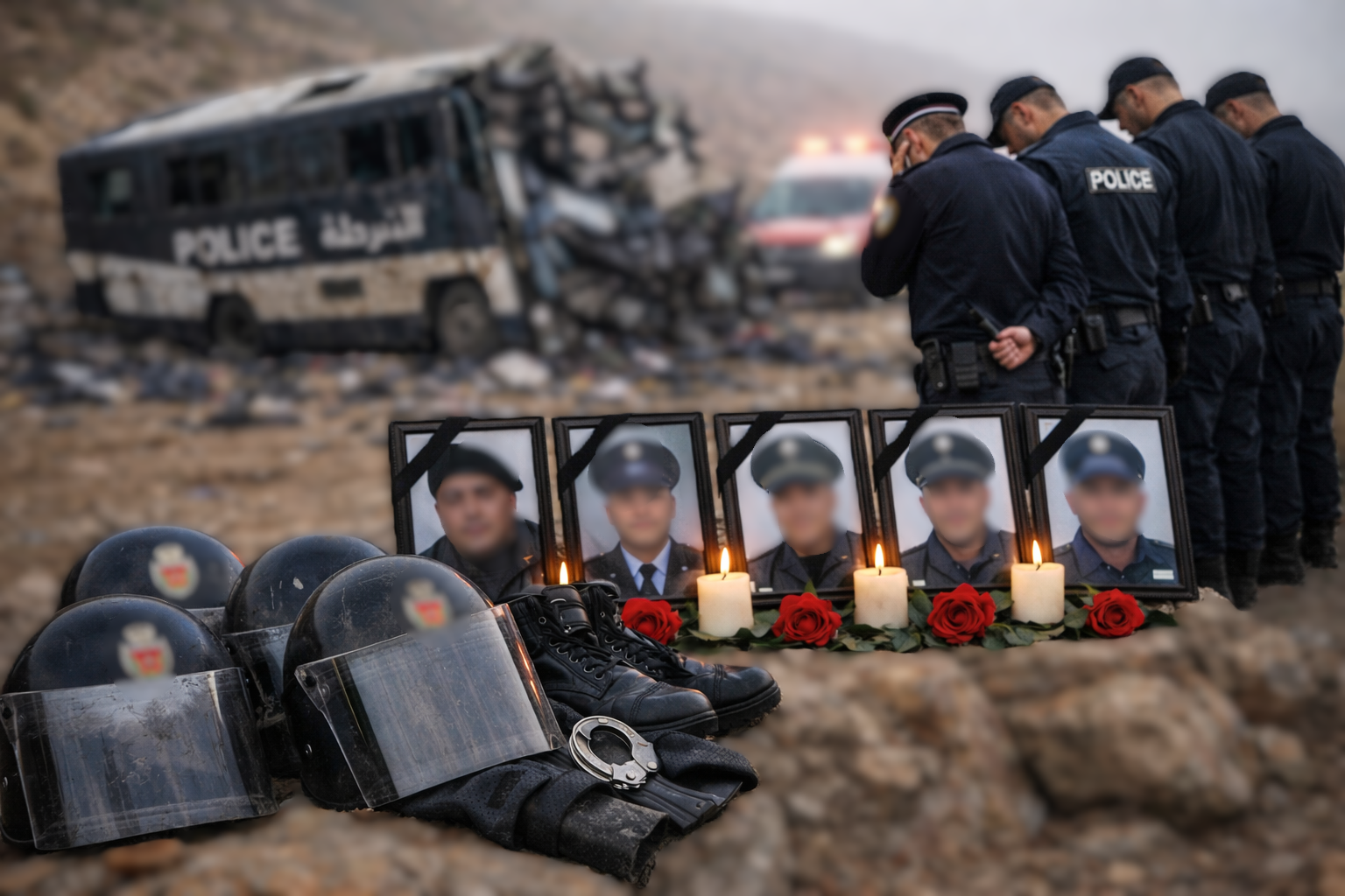 فاجعة في صفوف الأمن الوطني.. مصرع أربعة عناصر خلال توجههم لتأمين منافسة رياضية