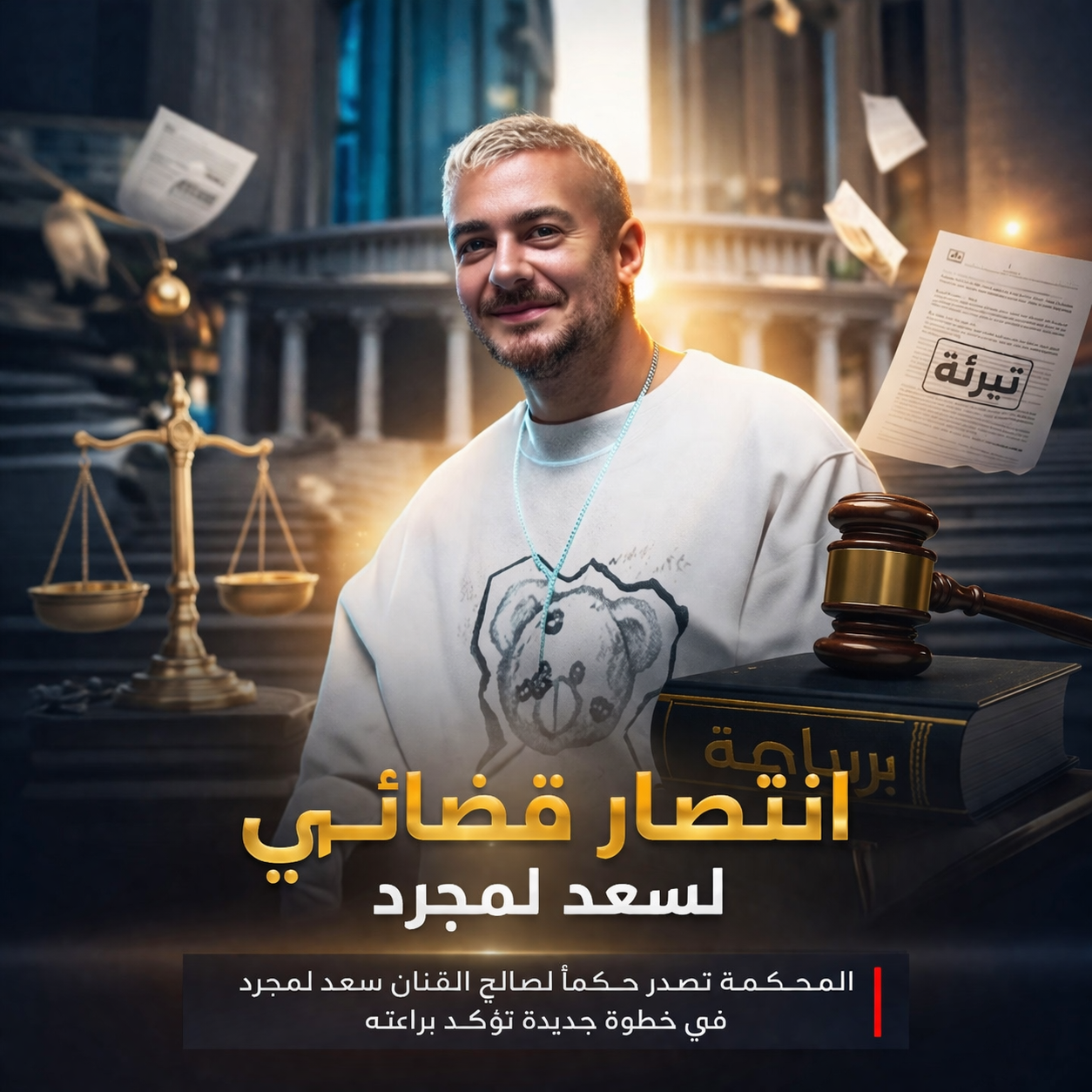 انتصار قضائي جديد للفنان سعد المجرد