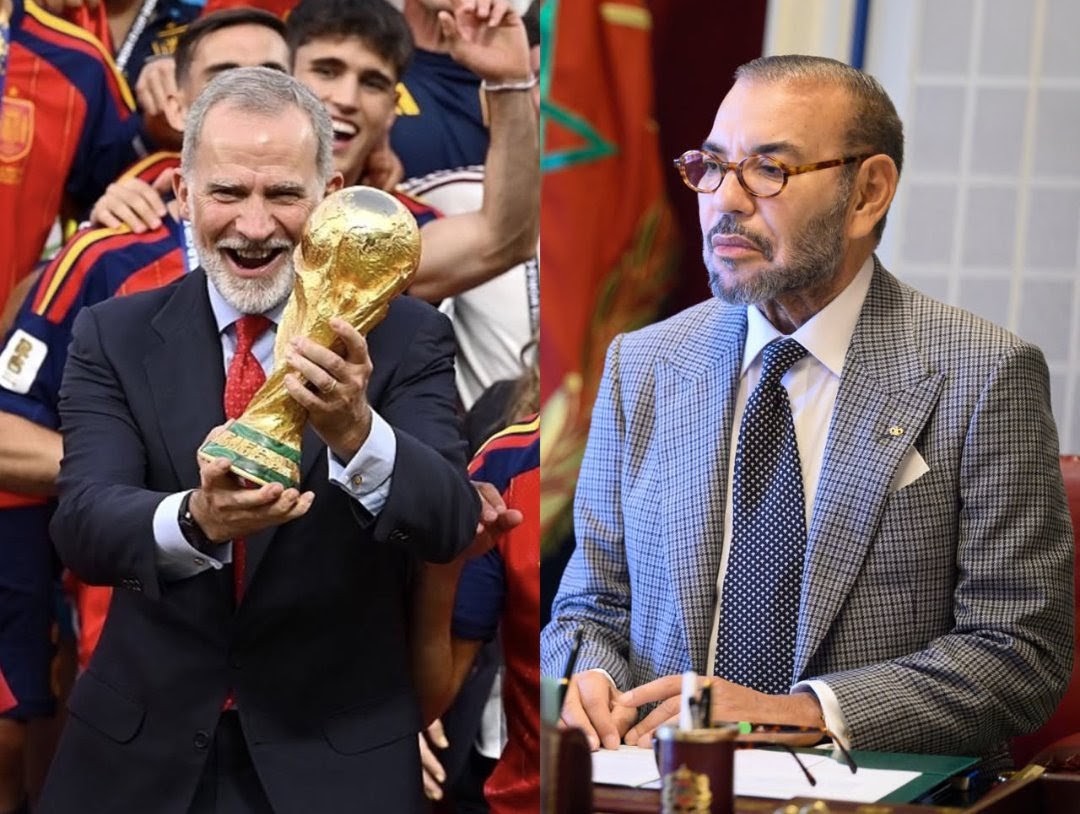 الملك محمد السادس يهنئ ملك إسبانيا بعد التتويج بكأس العالم